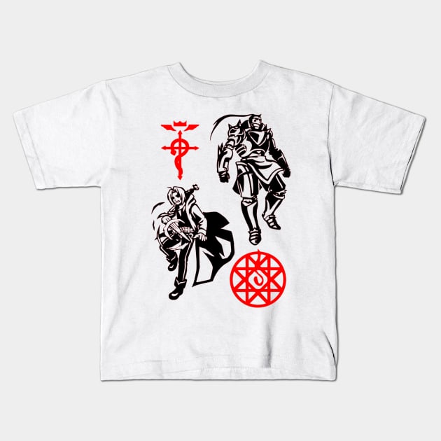 Fullmetal Alchemist Edward and Alphonse Elric Kids T-Shirt by OtakuPapercraft